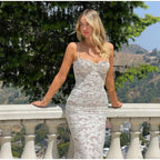 Elegant Lace Mesh Sheer Party Dress image 3