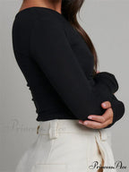 Elegant Lace Patchwork Long Sleeve O-Neck Slim Fit T-shirts image 5