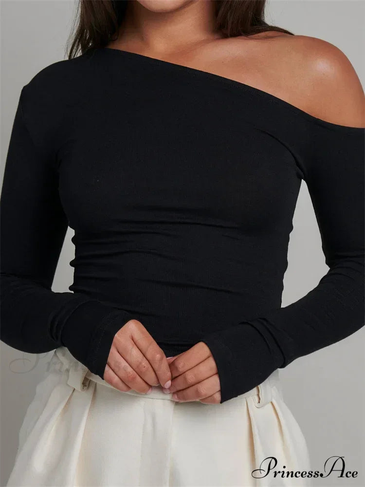 Elegant Lace Patchwork Long Sleeve O-Neck Slim Fit T-shirts image 4