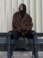 Elegant Lapel Fluffy Long Coat image 2