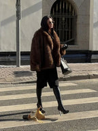 Elegant Lapel Fluffy Long Coat image 6