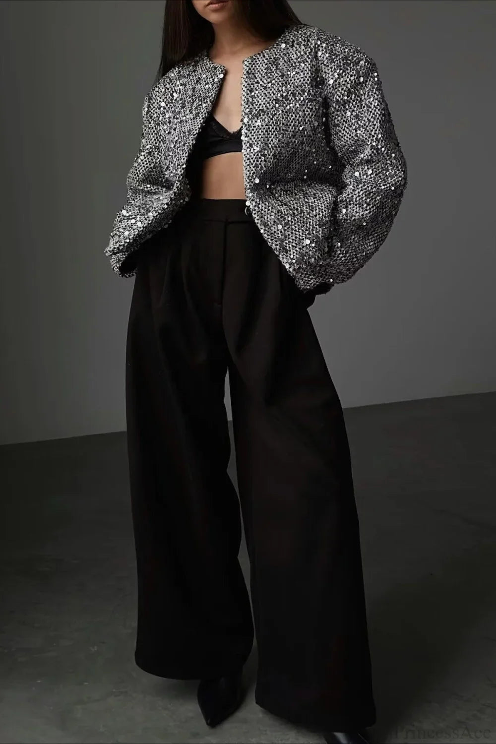 Elegant Luxurious Tweed Sequin Jacket image 3