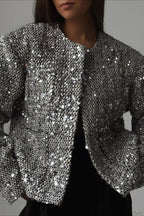Elegant Luxurious Tweed Sequin Jacket image 2