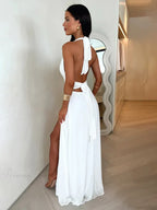Elegant Maxi Long V Neck Vacation Dress image 5