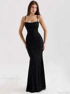 Elegant Maxi Mermaid Spaghetti Strap Dress image 1