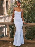 Elegant Maxi Mermaid Spaghetti Strap Dress image 3
