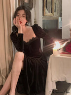 Elegant midi dress Trendy with puff sleeves image 5