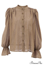 Elegant Neckline Mandarin - Flounce Blouse Solid 3 Color Options image 11