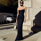 Elegant Off-Shoulder Glitter Fishtail Maxi Dress image 6