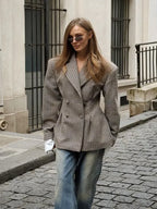 Elegant Plaid Printed Lapel Coat image 3