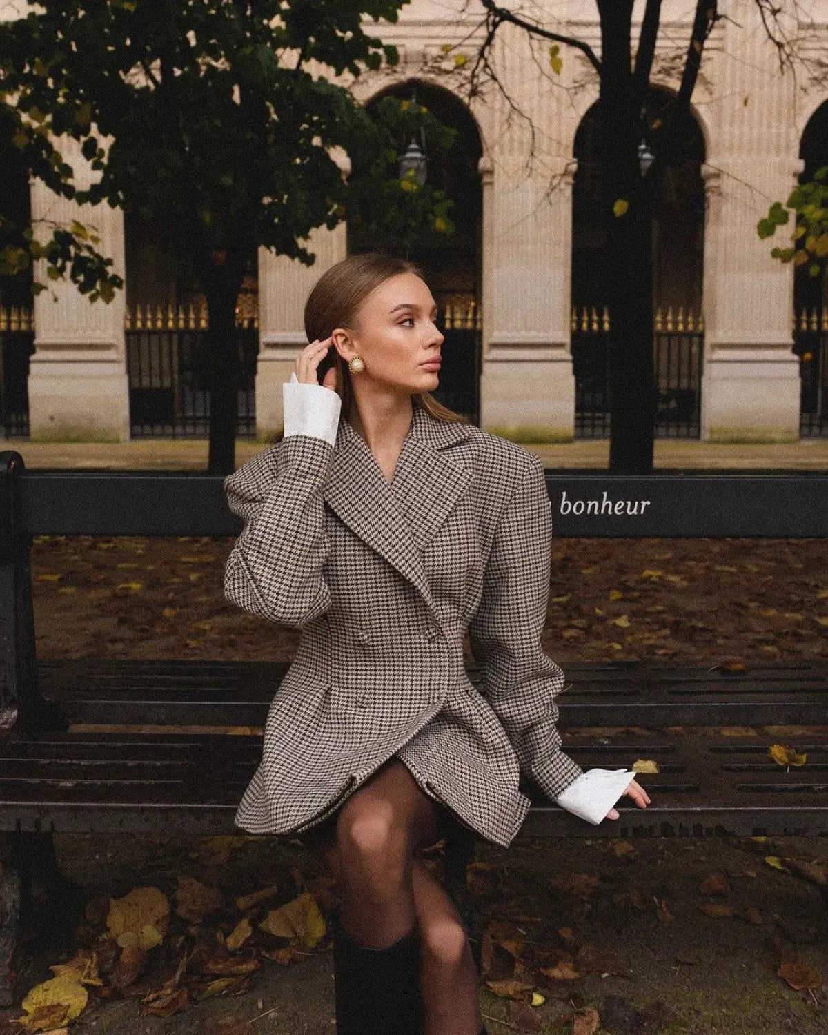 Elegant Plaid Printed Lapel Coat image 7