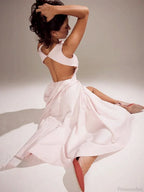 Elegant Pleated A-line Vacation Dress image 2
