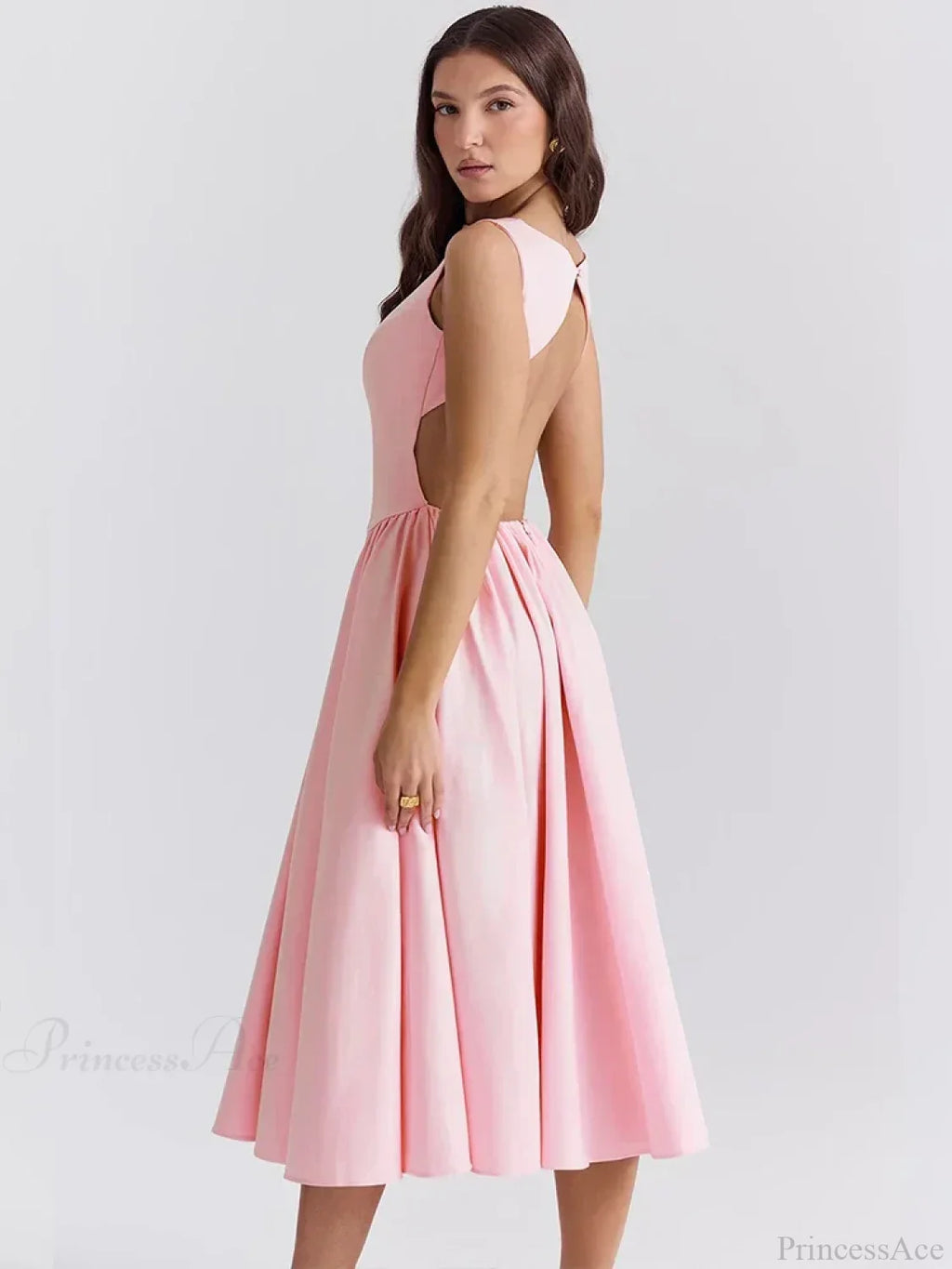Elegant Pleated A-line Vacation Dress image 5
