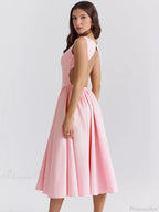 Elegant Pleated A-line Vacation Dress image 5