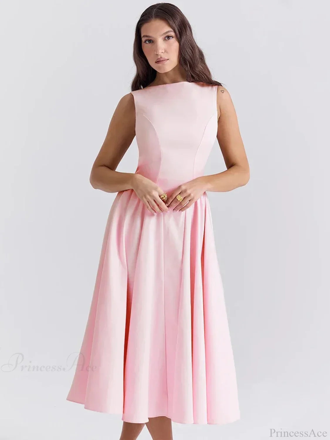 Elegant Pleated A-line Vacation Dress image 4