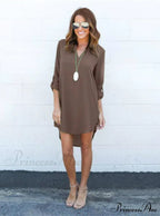 Elegant Plus Size Long Sleeve Irregular Chiffon Dress image 6