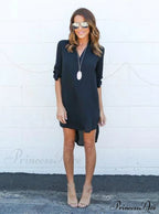 Elegant Plus Size Long Sleeve Irregular Chiffon Dress image 1