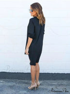 Elegant Plus Size Long Sleeve Irregular Chiffon Dress image 3