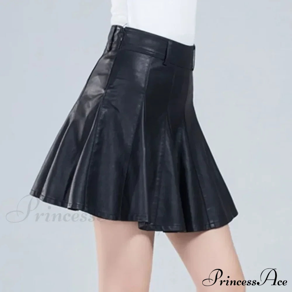 Elegant Plus Size New Fashion Korean Genuine Real Leather High Waist Sexy Skirt image 2