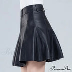 Elegant Plus Size New Fashion Korean Genuine Real Leather High Waist Sexy Skirt image 3