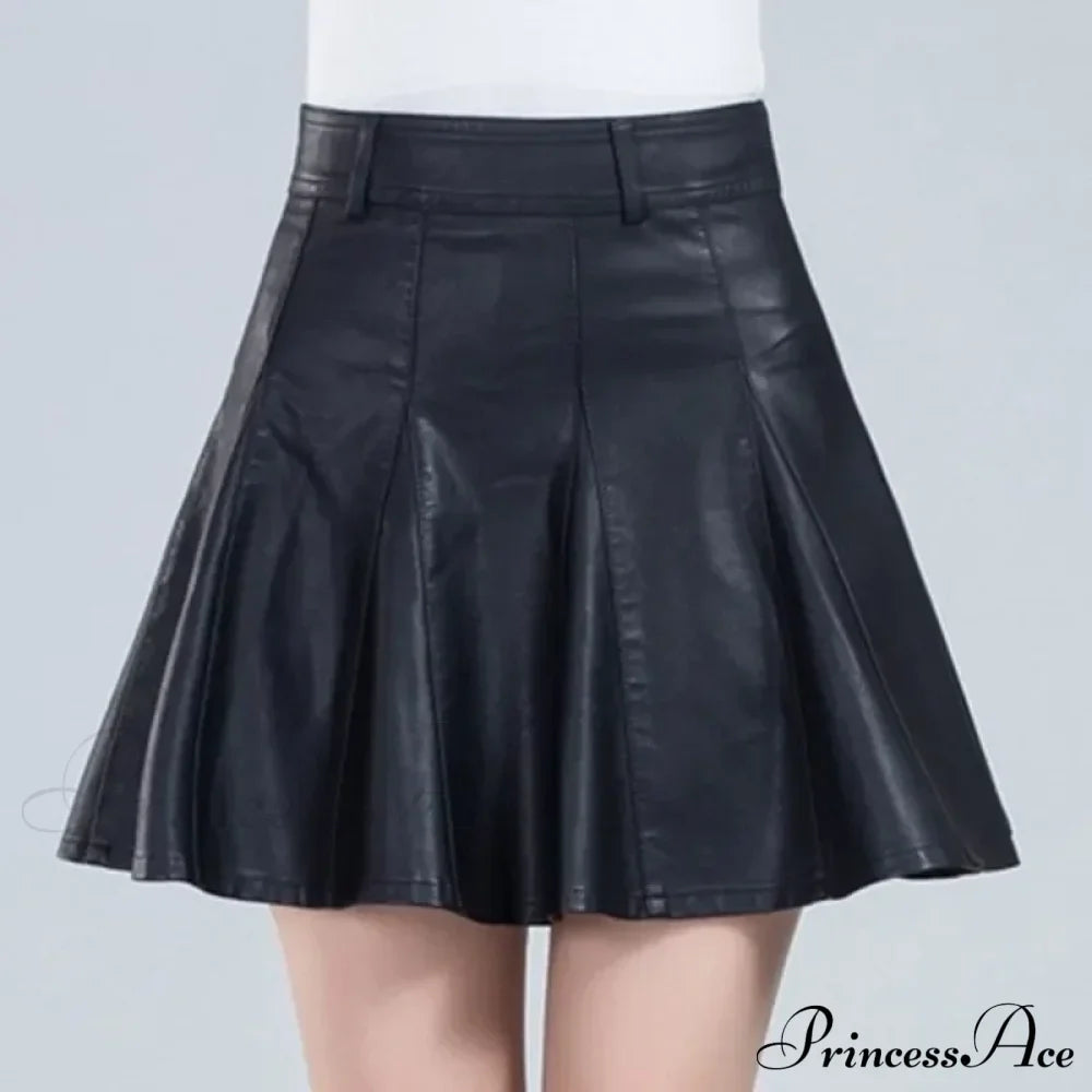 Elegant Plus Size New Fashion Korean Genuine Real Leather High Waist Sexy Skirt image 1