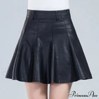 Elegant Plus Size New Fashion Korean Genuine Real Leather High Waist Sexy Skirt image 1