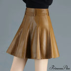 Elegant Plus Size New Fashion Korean Genuine Real Leather High Waist Sexy Skirt image 4