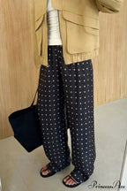 Elegant Polka Dot Straight Leg Pants image 4