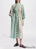 Elegant Puff Sleeve Charming Printed Shirt Dress image 1