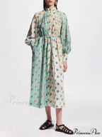 Elegant Puff Sleeve Charming Printed Shirt Dress image 1