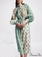 Elegant Puff Sleeve Charming Printed Shirt Dress image 3