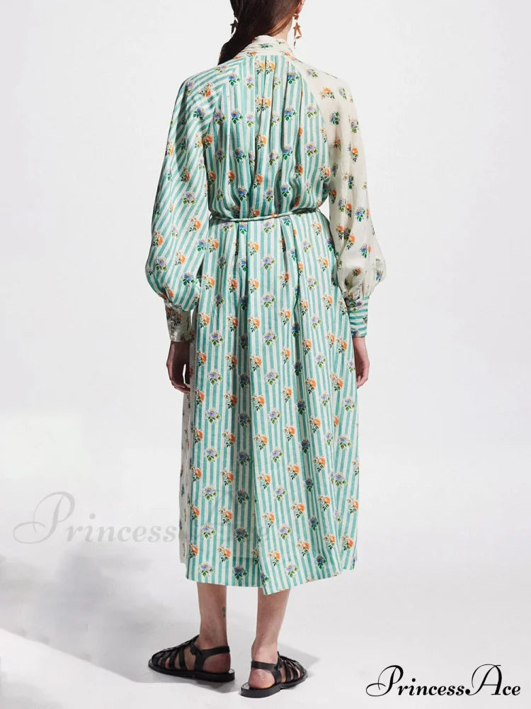Elegant Puff Sleeve Charming Printed Shirt Dress image 4
