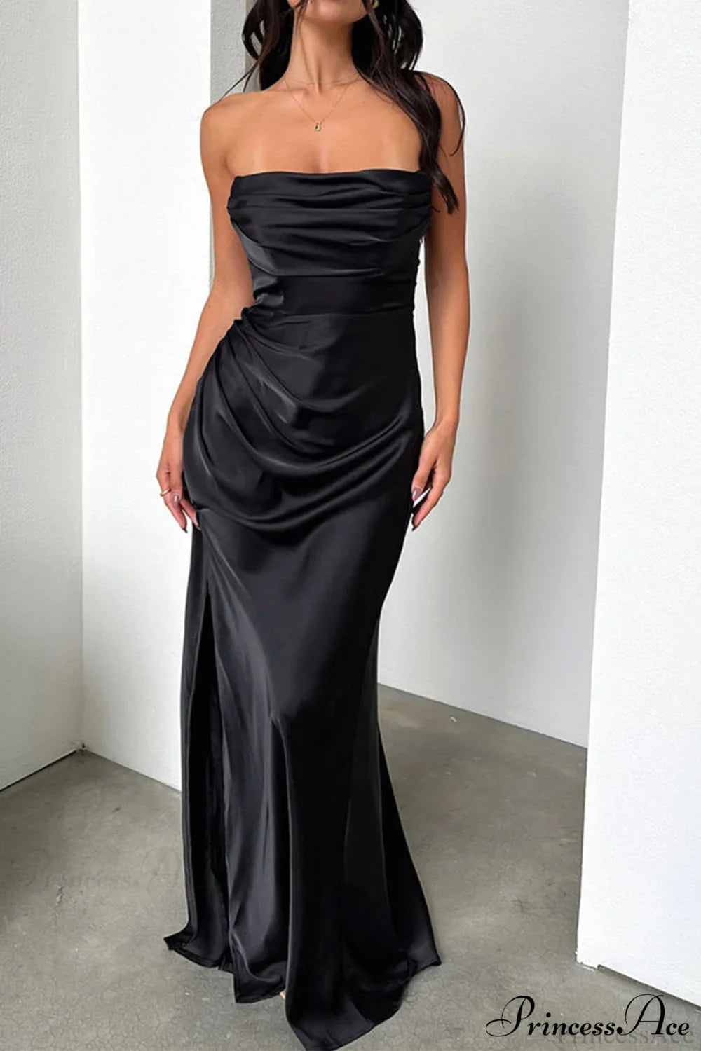 Elegant Ruched Side Slit Party Dress image 4