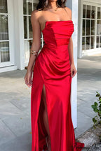 Elegant Ruched Side Slit Party Dress image 1