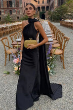 Elegant Satin Halter Dress image 5