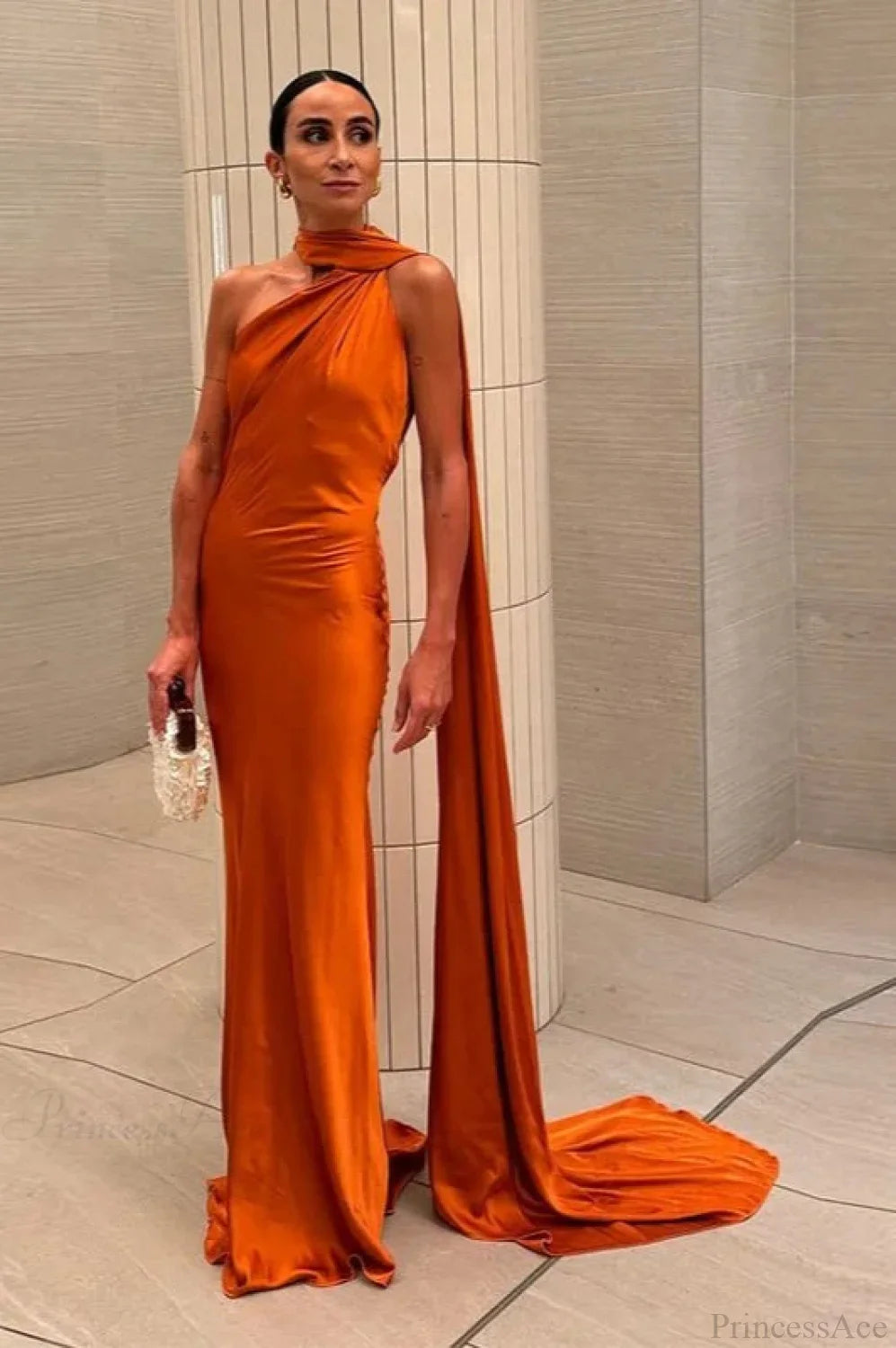 Elegant Satin Halter Dress image 7