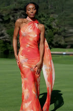 Elegant Satin Halter Dress image 6