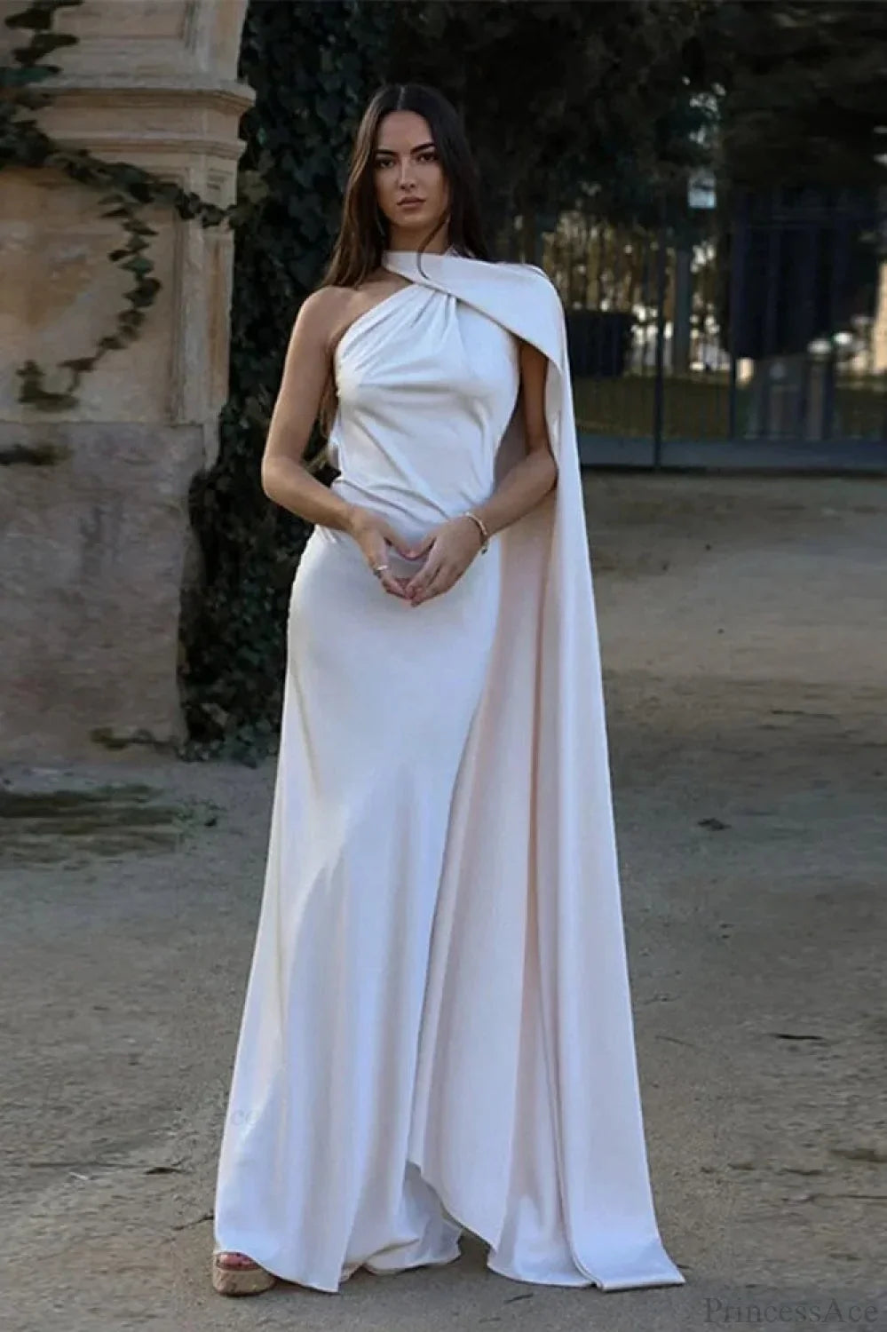 Elegant Satin Halter Dress image 2