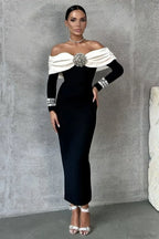 Elegant Sequin Sexy Off-the-Shoulder Evening Dress image 1