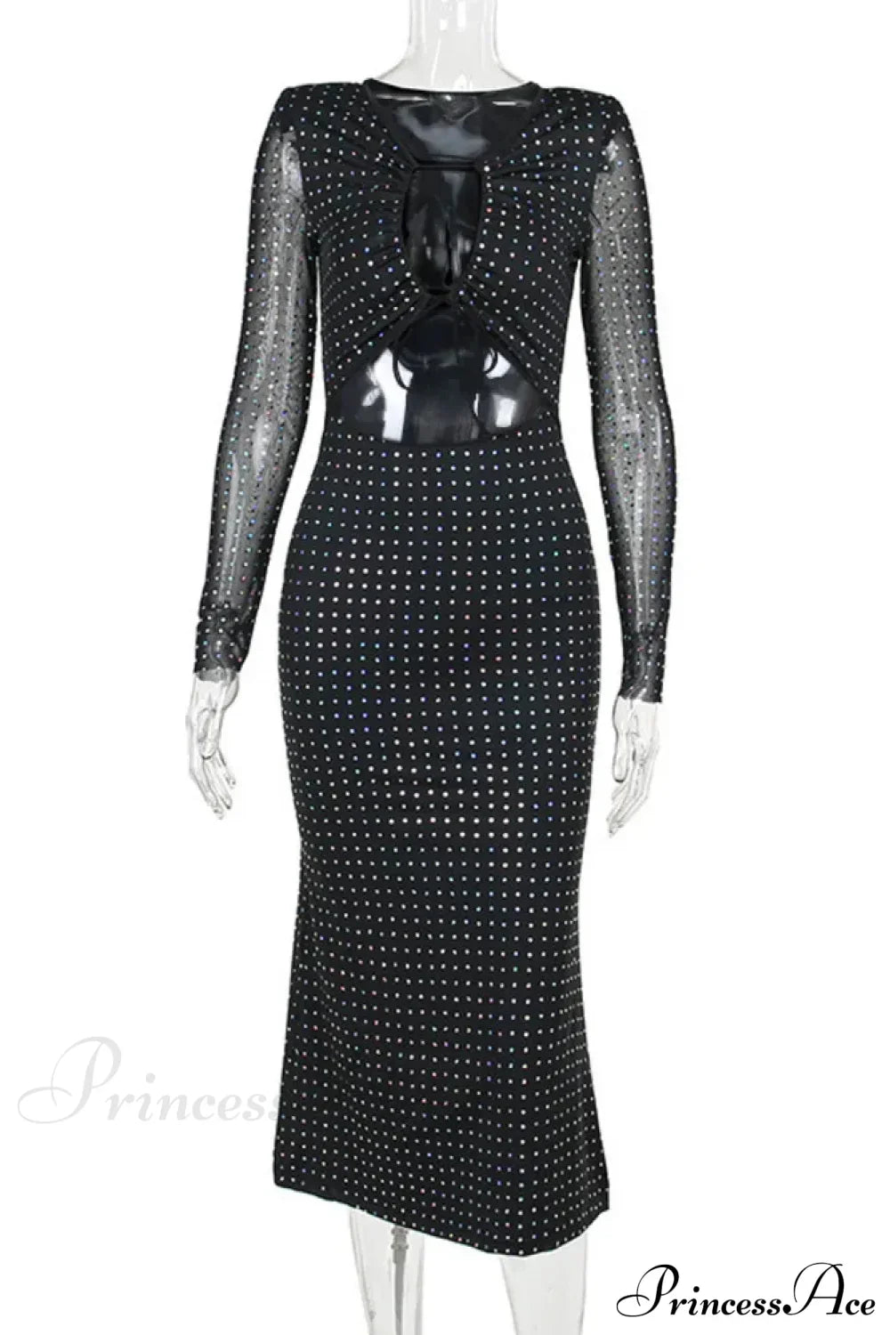 Elegant Sequin Sparkle Hollow Out Sexy Boho Dress image 5