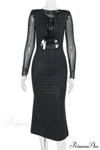Elegant Sequin Sparkle Hollow Out Sexy Boho Dress image 5