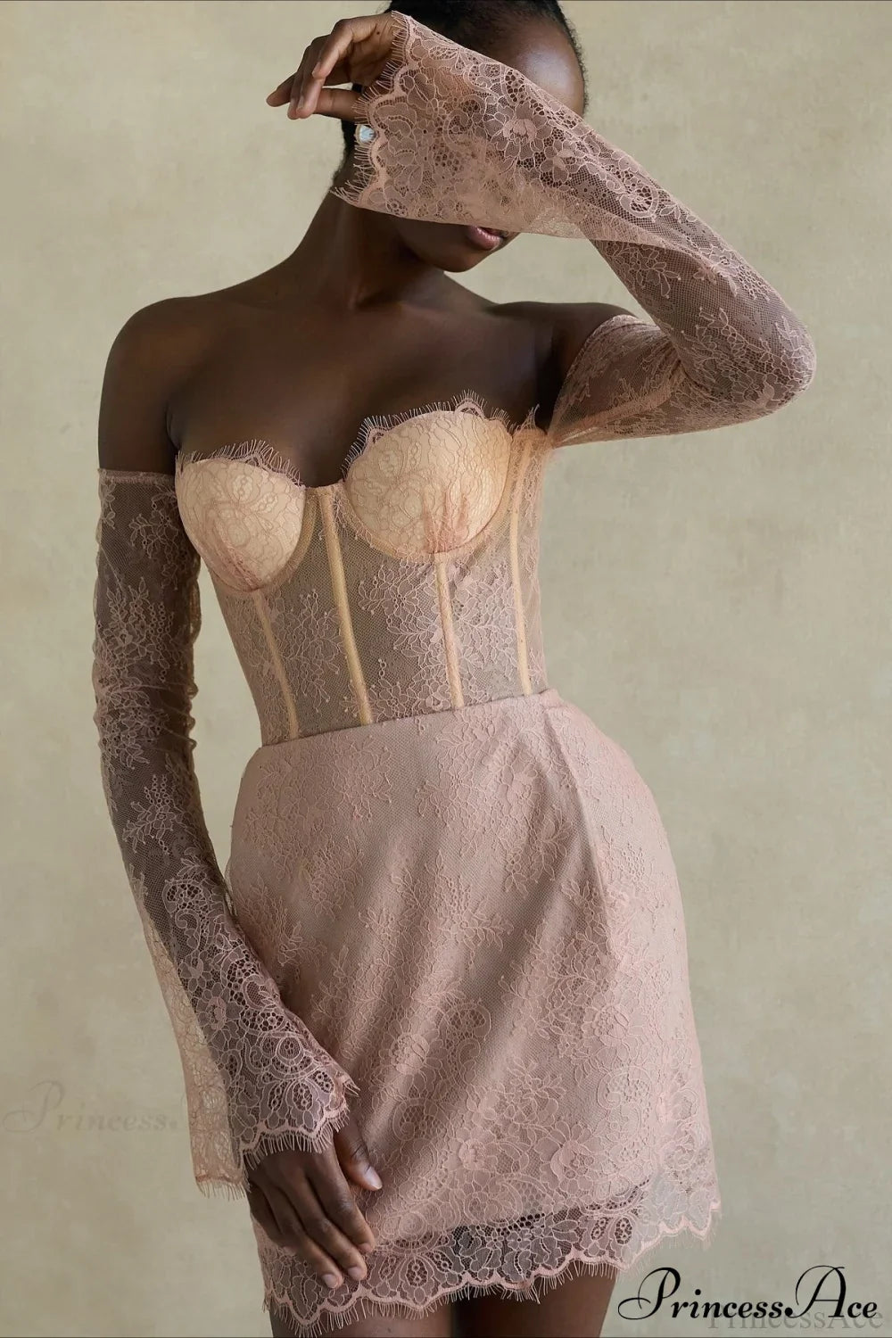 Elegant Sexy Lace Sheer Party Dress image 1