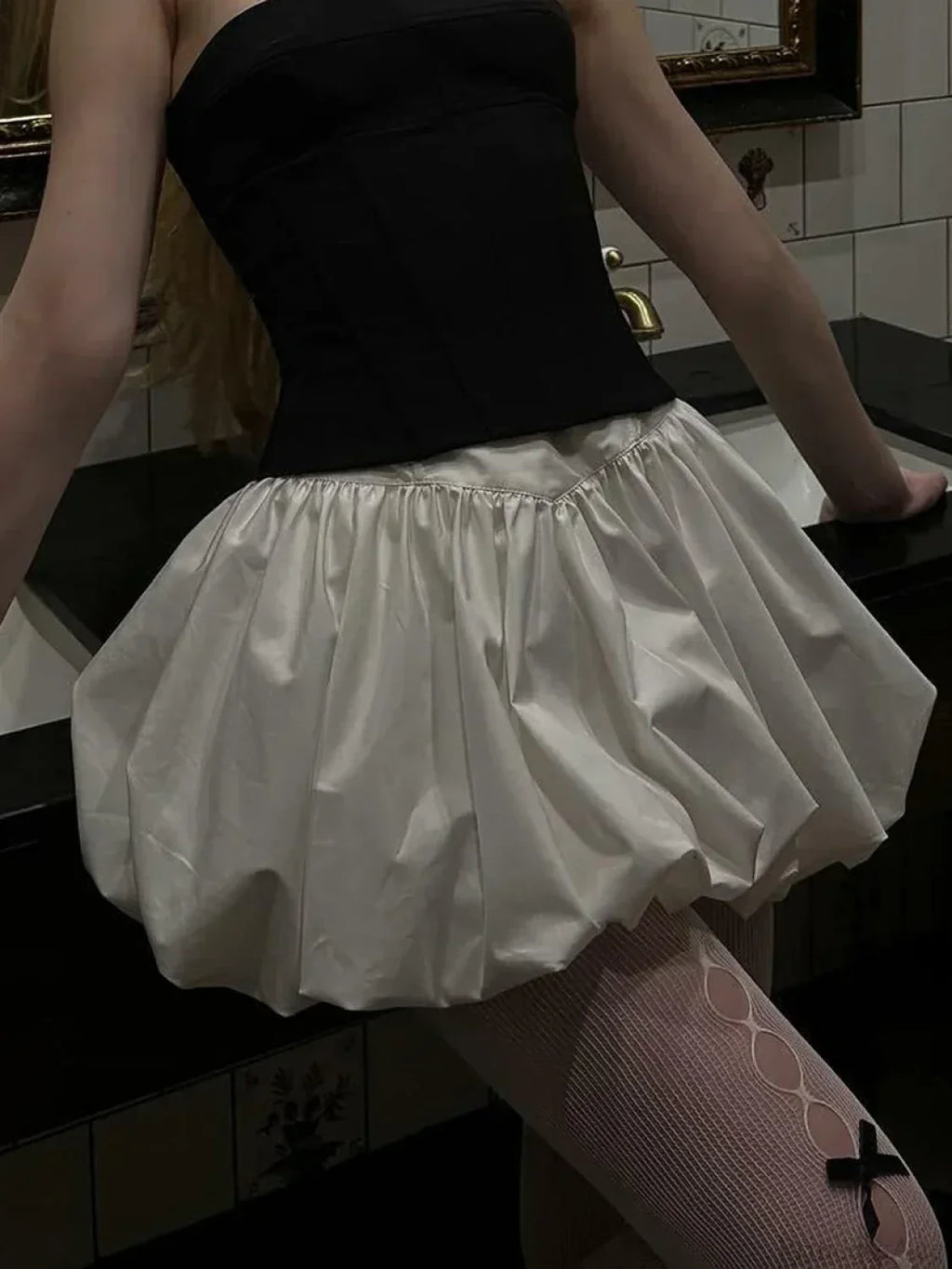 Elegant Solid Bud Mini Skirt image 5