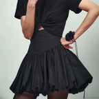 Elegant Solid Bud Mini Skirt image 1