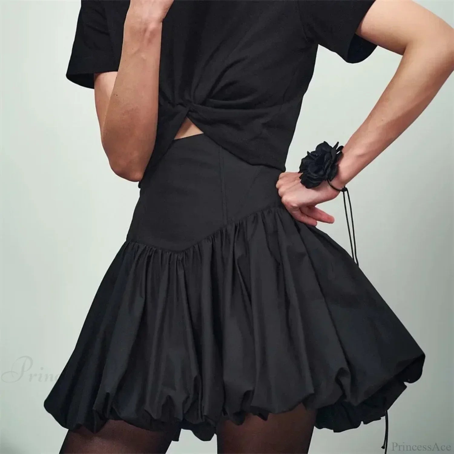Elegant Solid Bud Mini Skirt image 1