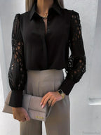 Elegant Solid Chiffon V Neck Blouse image 5