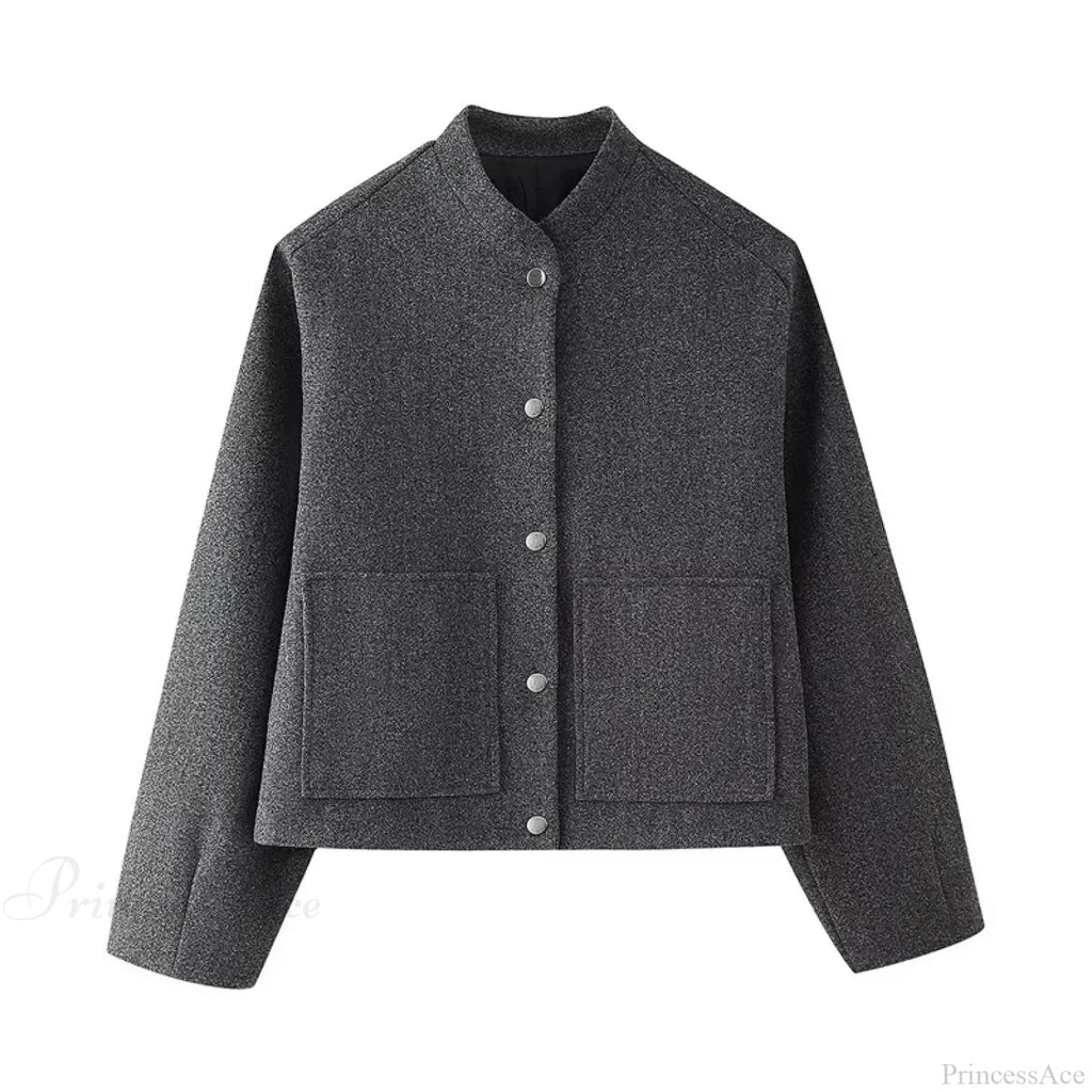 Elegant Solid Wool One Button Overcoat image 5