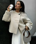 Elegant Solid Wool One Button Overcoat image 1