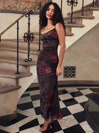 Elegant Split Print Maxi Vacation Dress image 6