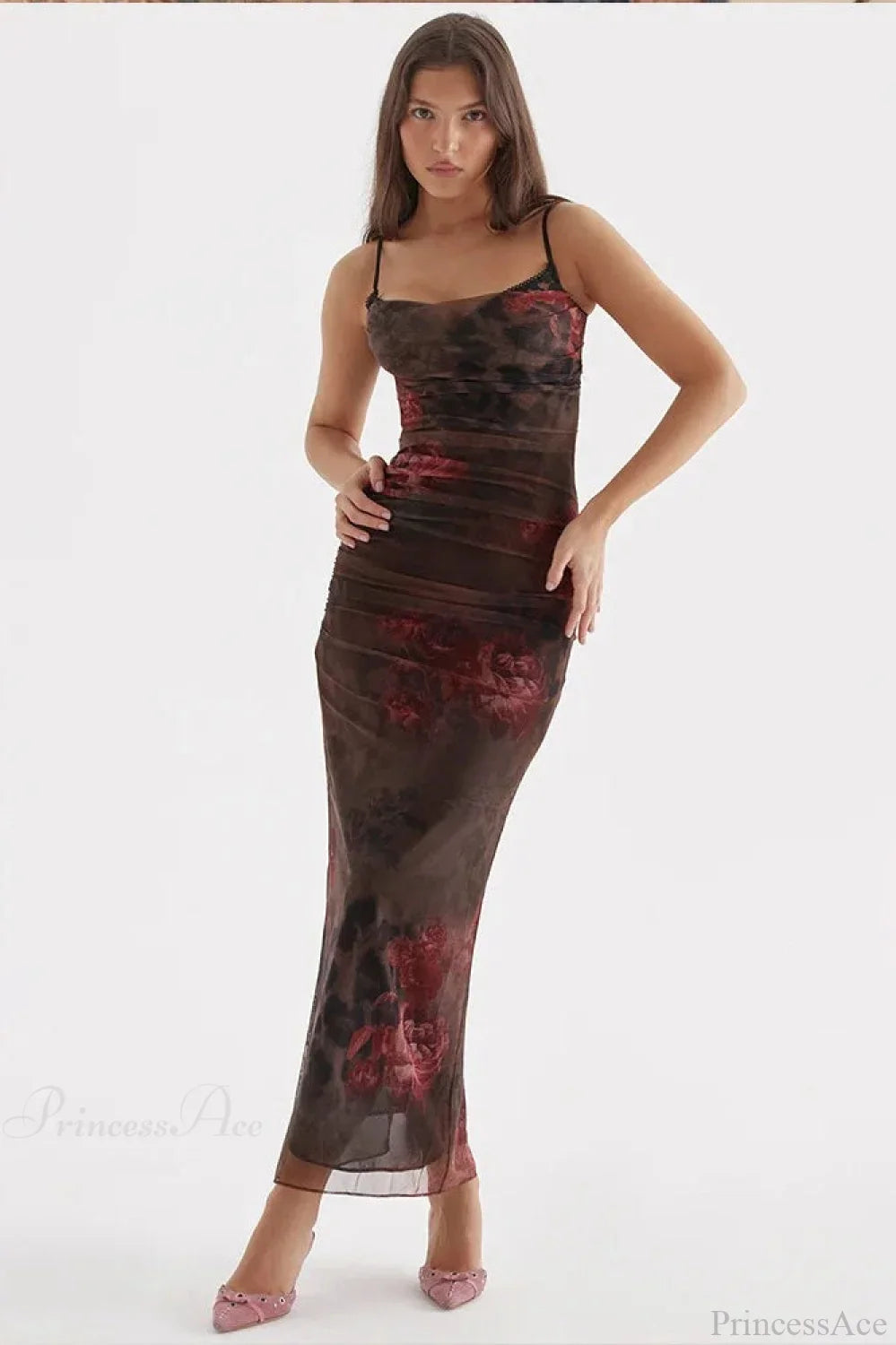 Elegant Split Print Maxi Vacation Dress image 5